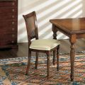 Set de 2 scaune din lemn de nuc și material textil cu picioare strunjite, fabricate în Italia - Biotite