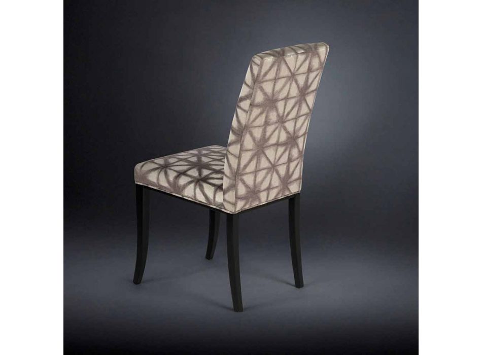 2 septembrie scaune moderne tapițate, cu picioare din lemn în Audrey negru Viadurini