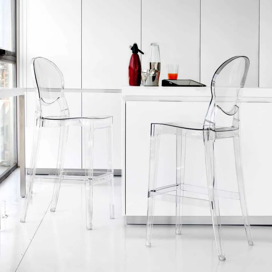 Set de 2 scaune moderne din policarbonat transparent Bosa elegant Viadurini