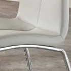 4 septembrie scaune moderne de design din piele faux și crom metalic Alba Viadurini