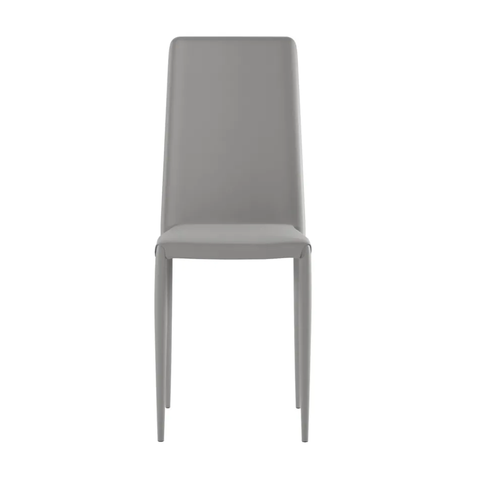 Set de 4 scaune moderne din piele ecologică albă, gri sau gri porumbel - Dora Viadurini