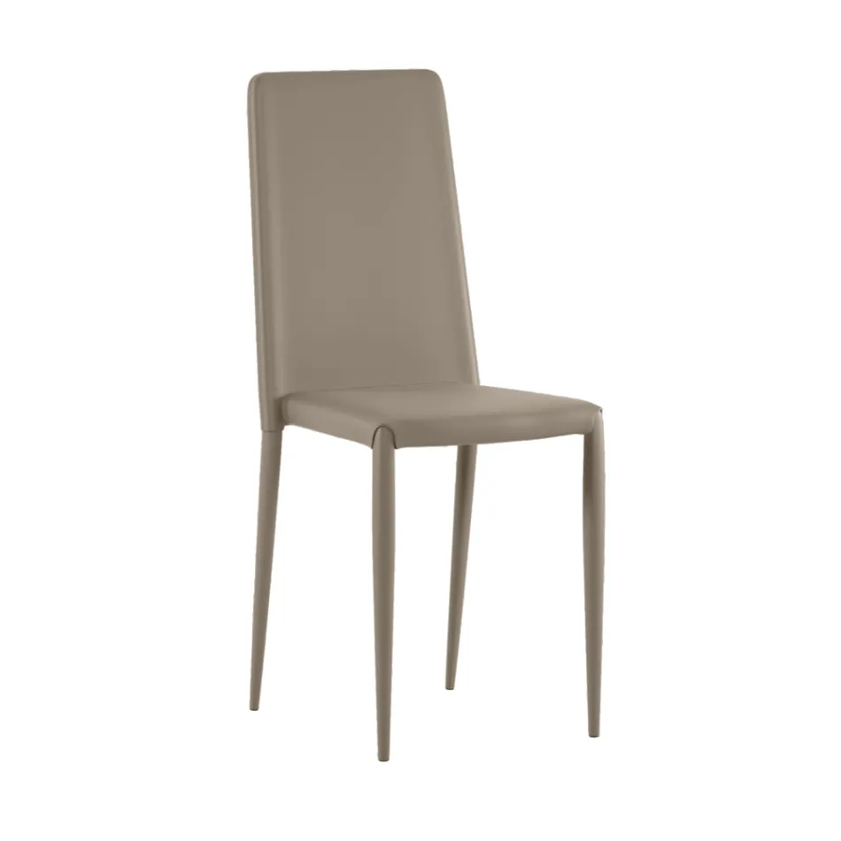 Set de 4 scaune moderne din piele ecologică albă, gri sau gri porumbel - Dora Viadurini