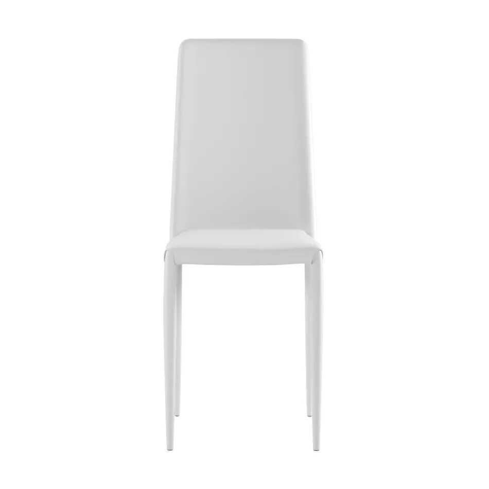 Set de 4 scaune moderne din piele ecologică albă, gri sau gri porumbel - Dora Viadurini