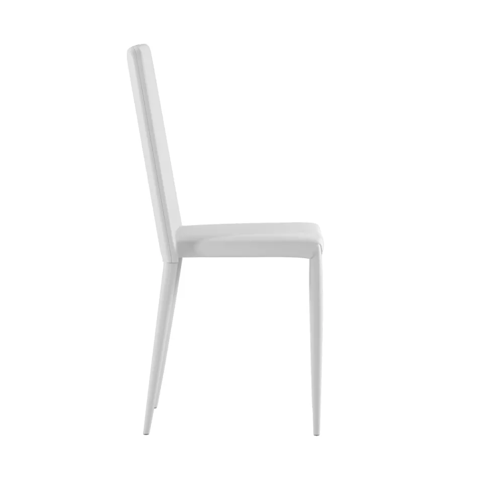Set de 4 scaune moderne din piele ecologică albă, gri sau gri porumbel - Dora Viadurini