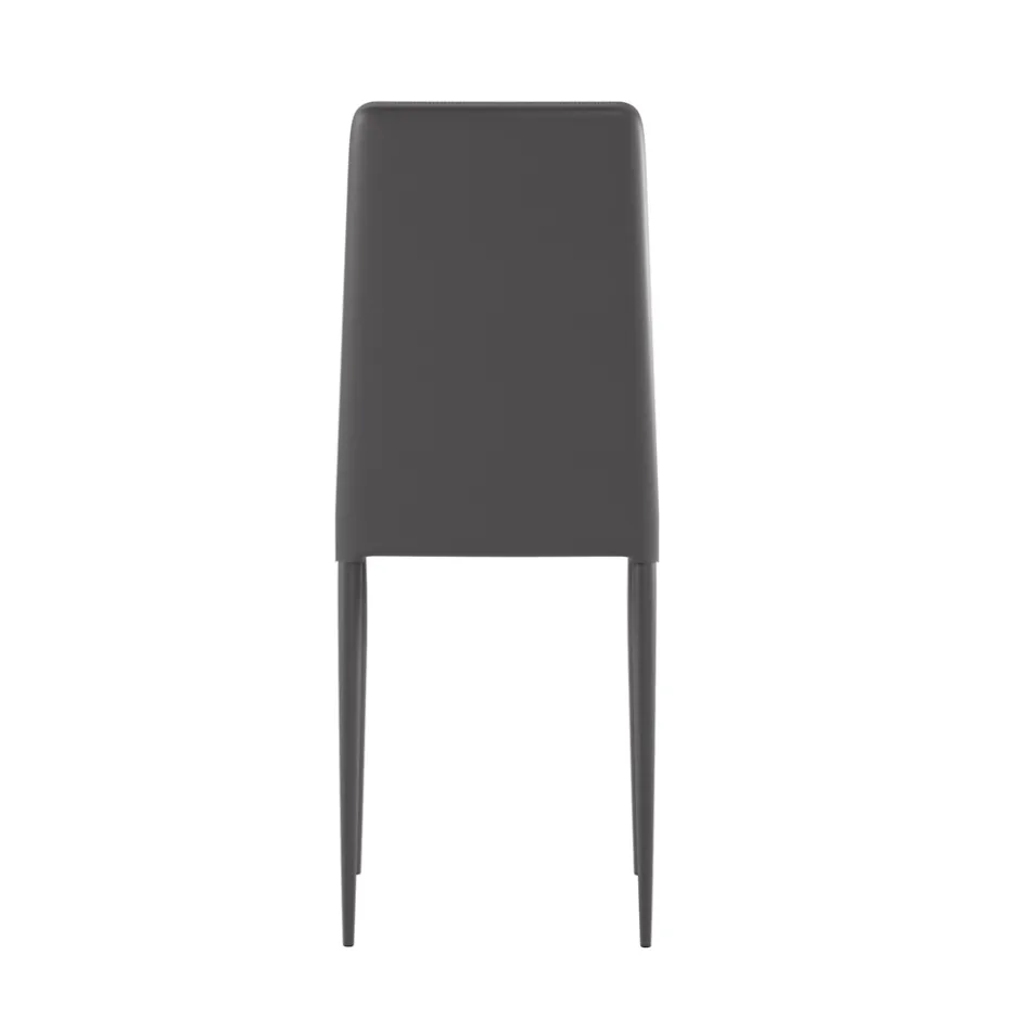 Set de 4 scaune moderne din piele ecologică albă, gri sau gri porumbel - Dora Viadurini