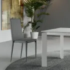 Set de 4 scaune moderne din piele ecologică albă, gri sau gri porumbel - Dora Viadurini