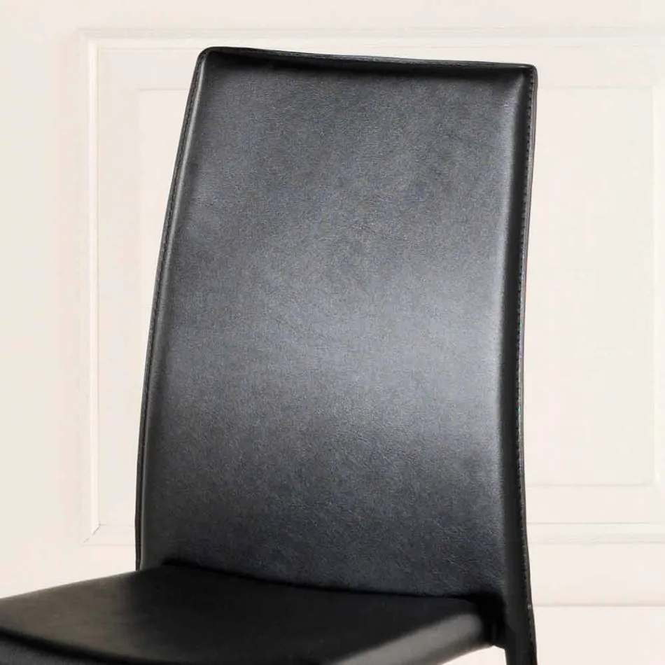 04 septembrie scaune moderne Joy imitație de piele, acoperite în întregime Viadurini