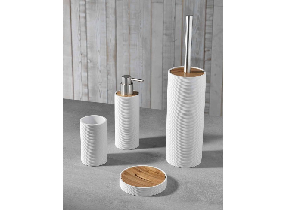 Set de accesorii pentru baie de rășină alb sau gri din rășină - Fox Viadurini