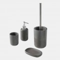 Set de accesorii pentru baie din rășină gri - Pailette