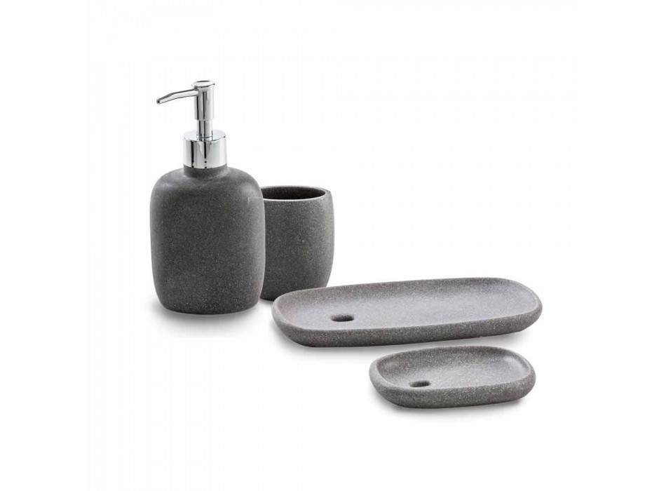 Set de accesorii pentru suportul pentru baie în rășina modernă Pratella Viadurini