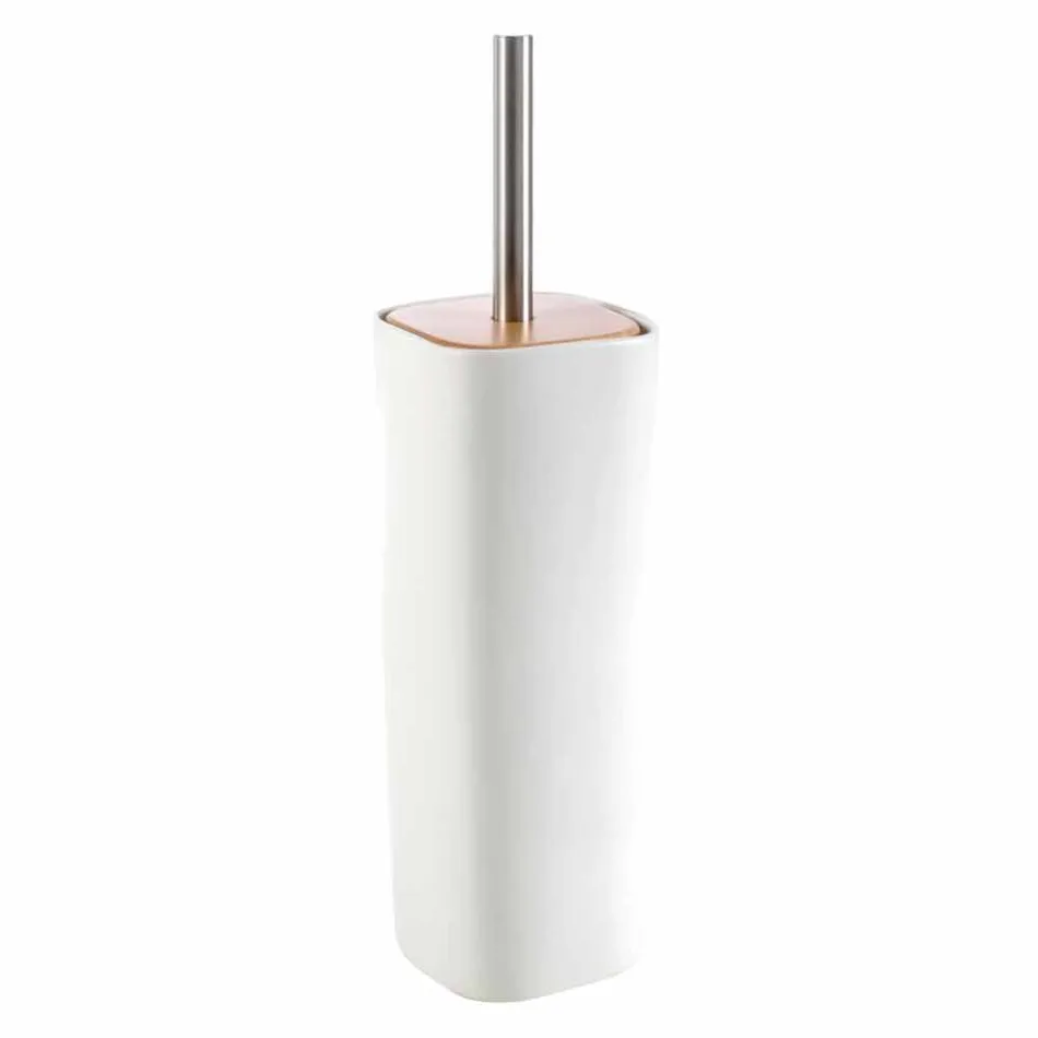 Setul de accesorii pentru baie din ceramica Carsoli si lemn Viadurini