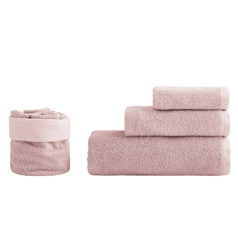 Set de baie din 8 piese din bumbac pur vopsit în haine - neted Viadurini