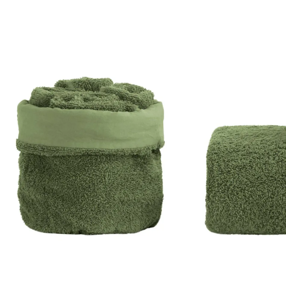 Set de baie din 8 piese din bumbac pur vopsit în haine - neted Viadurini