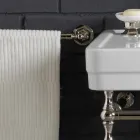 Set de baie cu dublă consolă în ceramică albă de structură liniară Viadurini