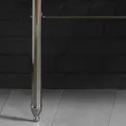 Set de baie cu dublă consolă în ceramică albă de structură liniară Viadurini