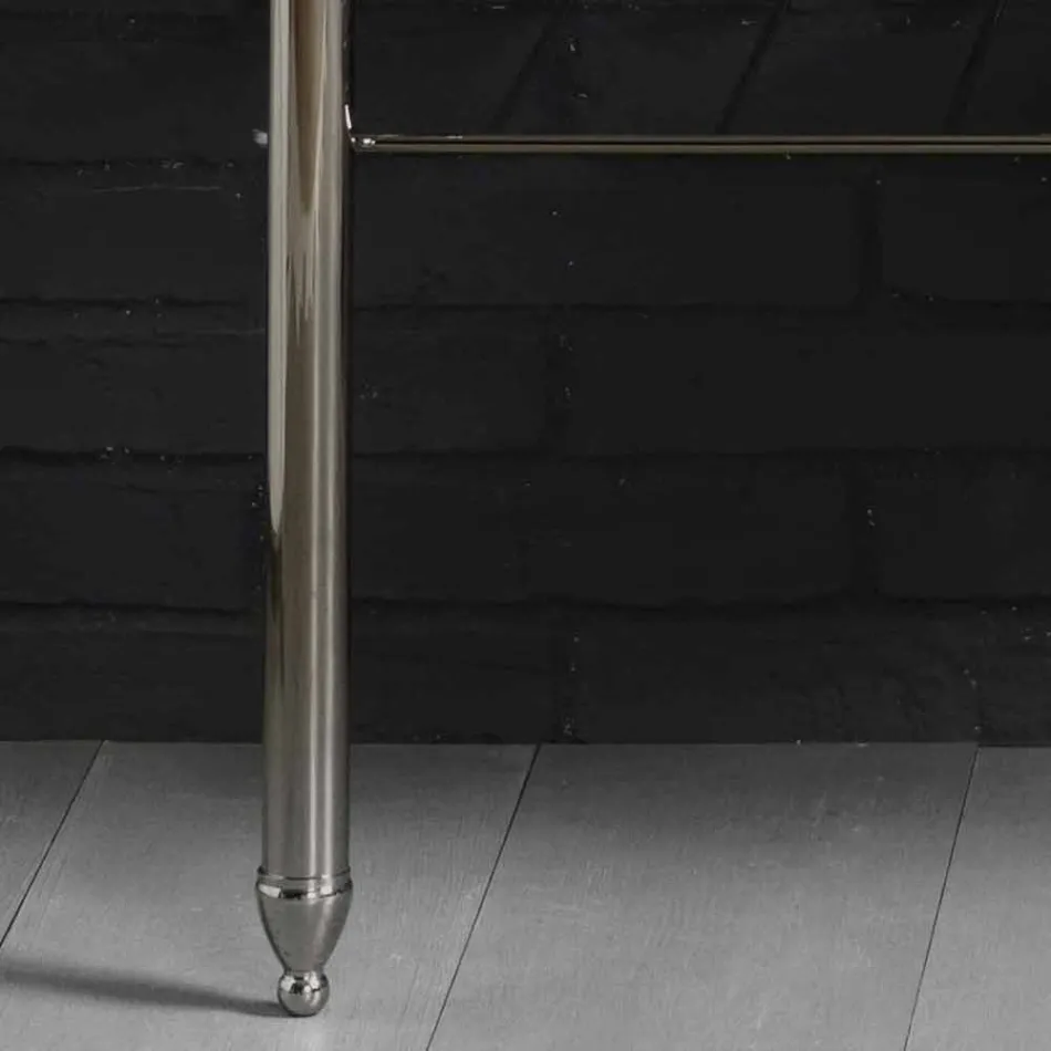 Set de baie cu dublă consolă în ceramică albă de structură liniară Viadurini