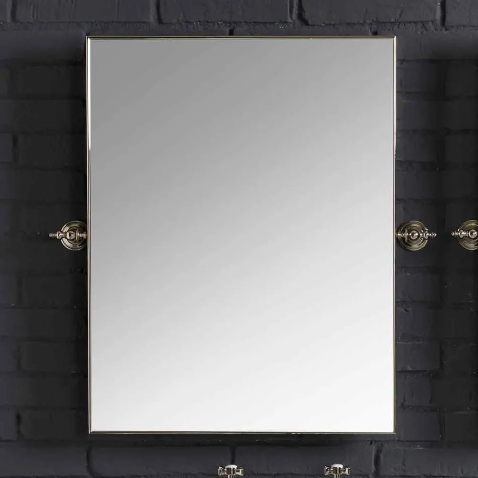 Set de baie cu dublă consolă în ceramică albă de structură liniară Viadurini