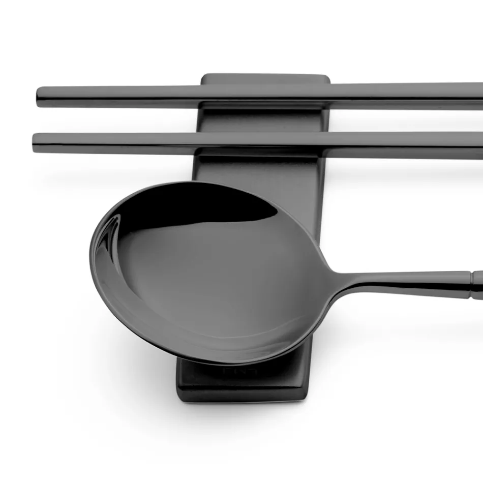 Set compus din lingura de fructe, betisoare si suport pentru tacamuri - Osaka Viadurini