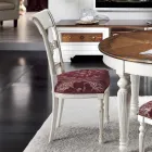 Set de 4 scaune din lemn stratificat alb și material textil, fabricate în Italia - Alite Viadurini