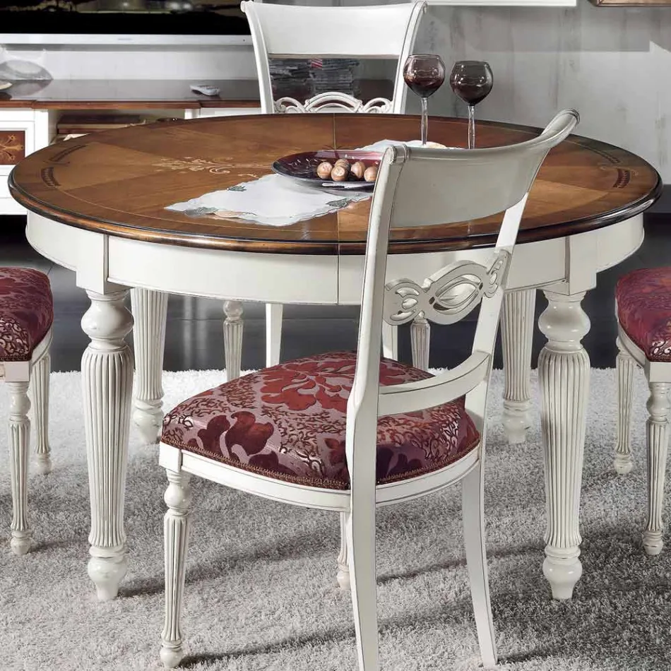 Set de 4 scaune din lemn stratificat alb și material textil, fabricate în Italia - Alite Viadurini