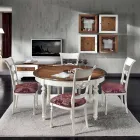 Set de 4 scaune din lemn stratificat alb și material textil, fabricate în Italia - Alite Viadurini