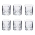 Set 12 Pahare Apa 400 ml in Sticla cu Decoratiuni Diamant - Wisky Viadurini