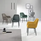 Set de 2 fotolii tapițate din material textil colorat și cadru metalic - Valeria Viadurini