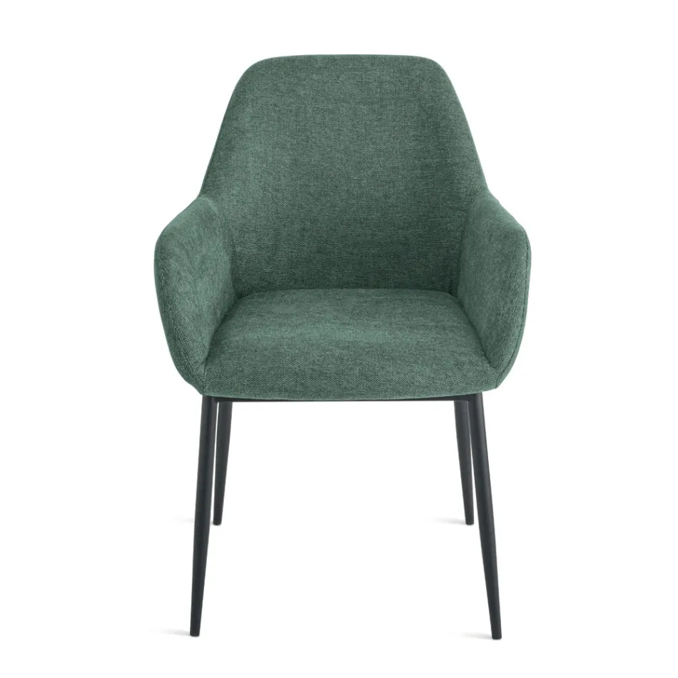 Set de 2 fotolii tapițate din material textil colorat și cadru metalic - Valeria Viadurini