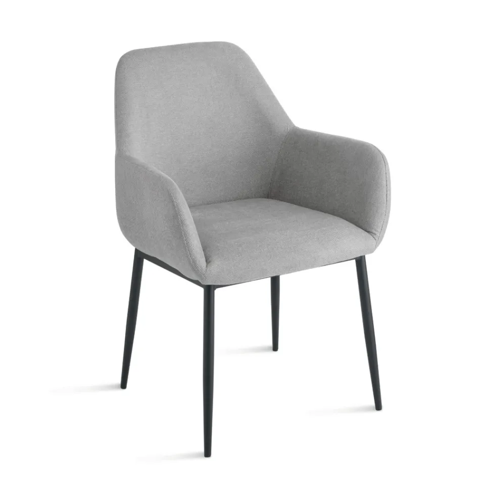 Set de 2 fotolii tapițate din material textil colorat și cadru metalic - Valeria Viadurini