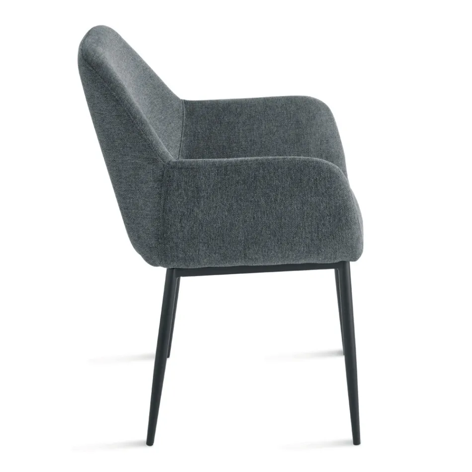 Set de 2 fotolii tapițate din material textil colorat și cadru metalic - Valeria Viadurini