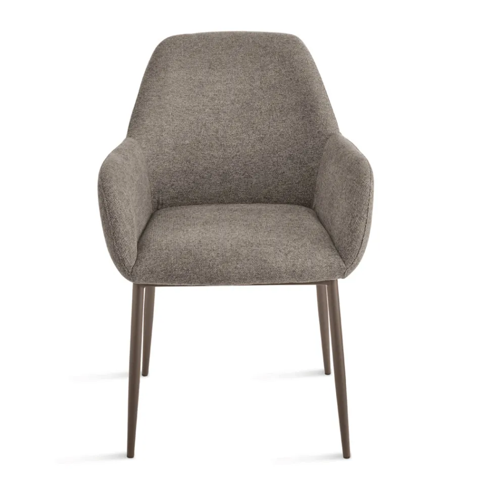 Set de 2 fotolii tapițate din material textil colorat și cadru metalic - Valeria Viadurini