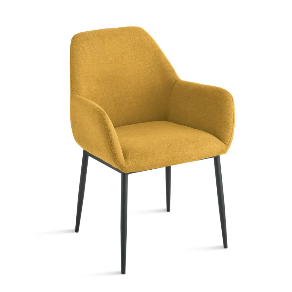 Set de 2 fotolii tapițate din material textil colorat și cadru metalic - Valeria Viadurini