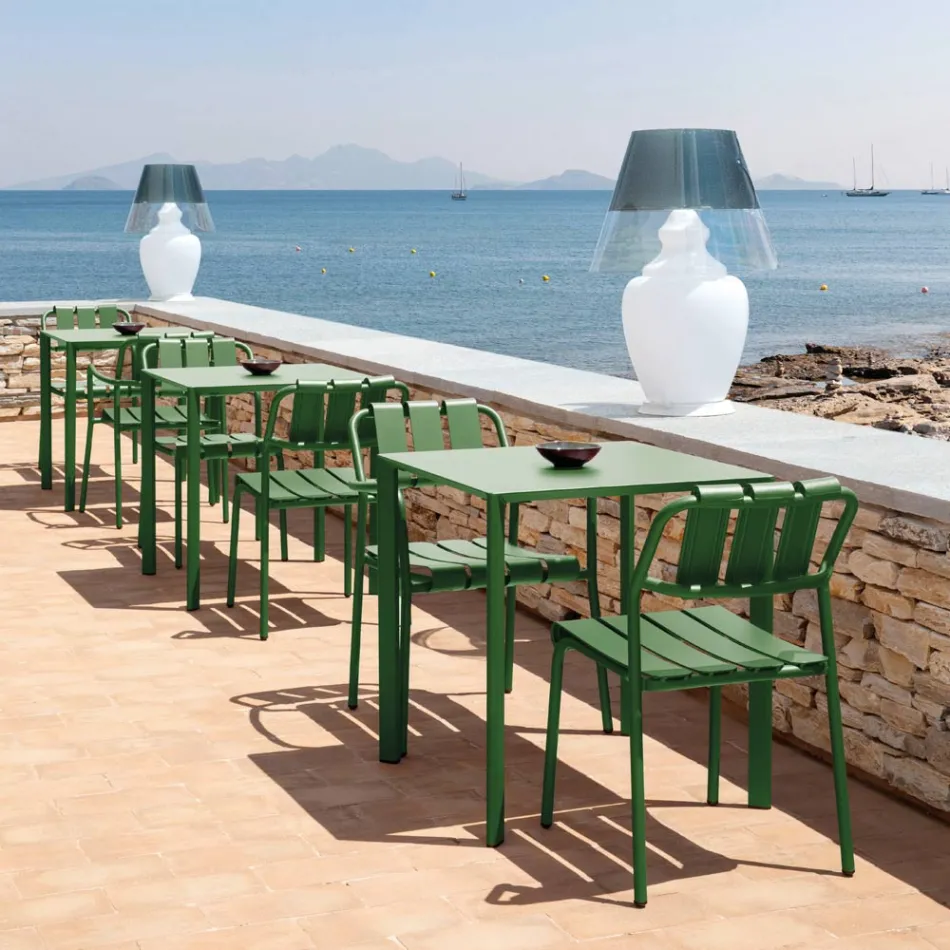 Set de 2 scaune de grădină realizate în întregime din aluminiu - Resplendent Viadurini