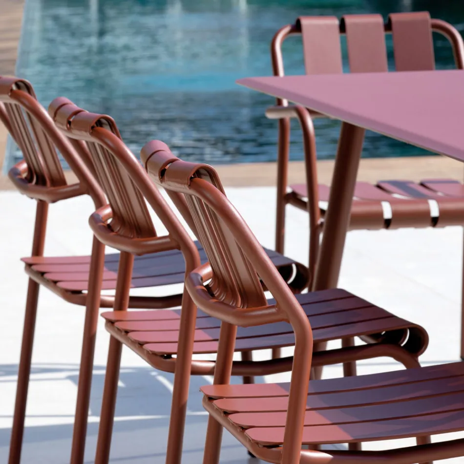 Set de 2 scaune de grădină realizate în întregime din aluminiu - Resplendent Viadurini