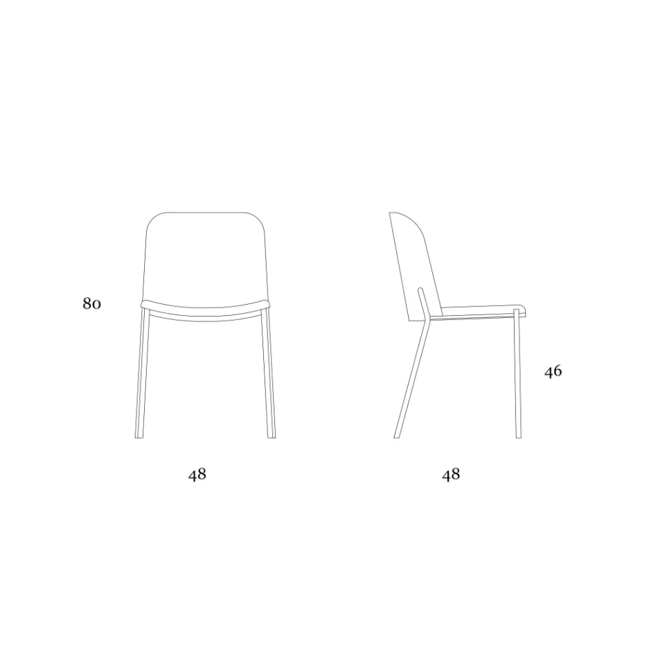 Set 2 Scaune de Sufragerie din Tesatura si Metal Made in Italy - Iedera Viadurini