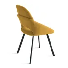 Set de 2 scaune tapițate din material textil colorat și cadru metalic - Damian Viadurini