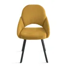 Set de 2 scaune tapițate din material textil colorat și cadru metalic - Damian Viadurini