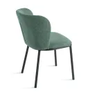 Set de 2 scaune tapițate din material textil cu cadru metalic vopsit - Leandra Viadurini