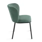 Set de 2 scaune tapițate din material textil cu cadru metalic vopsit - Leandra Viadurini