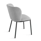 Set de 2 scaune tapițate din material textil cu cadru metalic vopsit - Leandra Viadurini