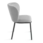 Set de 2 scaune tapițate din material textil cu cadru metalic vopsit - Leandra Viadurini