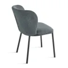 Set de 2 scaune tapițate din material textil cu cadru metalic vopsit - Leandra Viadurini