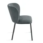 Set de 2 scaune tapițate din material textil cu cadru metalic vopsit - Leandra Viadurini