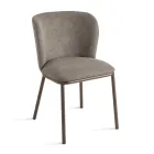 Set de 2 scaune tapițate din material textil cu cadru metalic vopsit - Leandra Viadurini