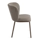 Set de 2 scaune tapițate din material textil cu cadru metalic vopsit - Leandra Viadurini