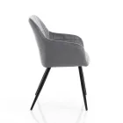 Set 2 Scaune din Tesatura Efect Catifea - Plutoniu Viadurini