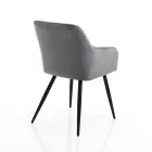 Set 2 Scaune din Tesatura Efect Catifea - Plutoniu Viadurini