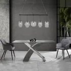 Set 2 Scaune din Tesatura Efect Catifea - Plutoniu Viadurini