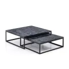 Set 2 masute de cafea din MDF cu finisaj marmura - Osmium Viadurini