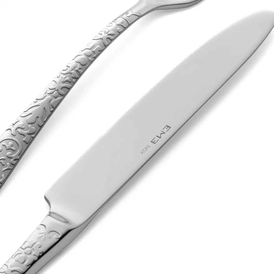 Set de 24 de tacamuri din otel lustruit cu gravura Made in Italy - Nara Viadurini